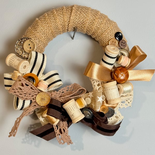 Bobbins, Bows and Buttons Wreath
