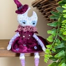 Witchy Moon Miniature Spun Cotton Art Doll