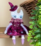 Witchy Moon Miniature Spun Cotton Art Doll