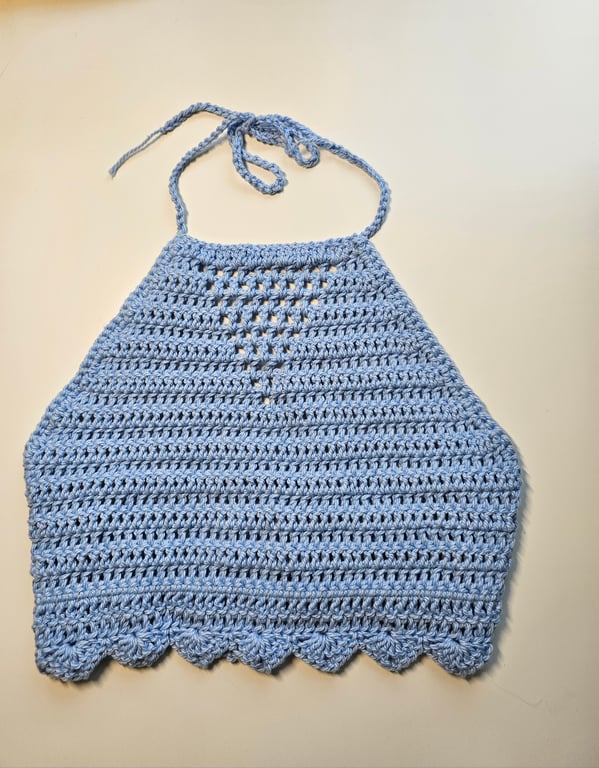 Boho festival crochet halter neck crop top