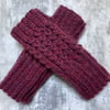 Hand knitted wrist warmers fingerless gloves