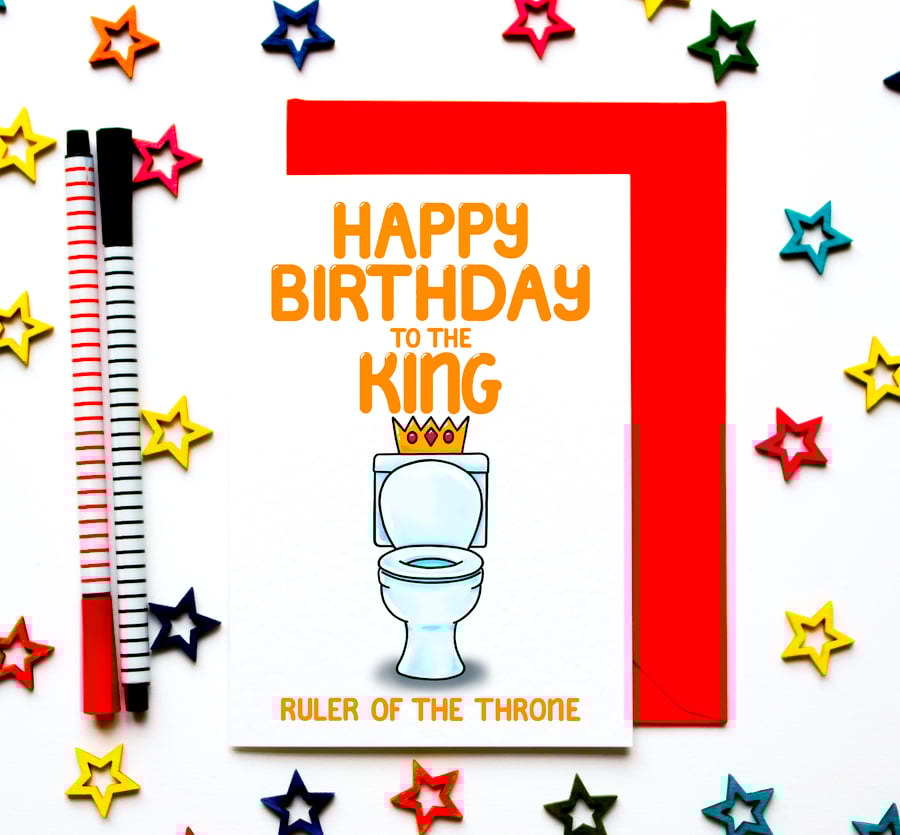 Funny Birthday Card Toilet Humour Card for Husband, Dad, Friend, Housemate