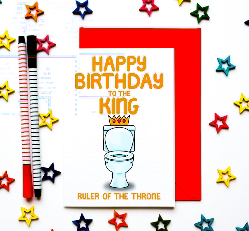 Funny Birthday Card Toilet Humour Card for Husband, Dad, Friend, Housemate