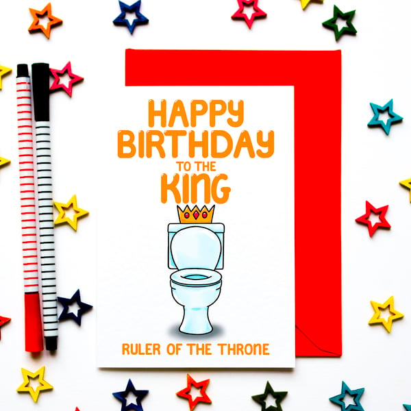 Funny Birthday Card Toilet Humour Card for Husband, Dad, Friend, Housemate