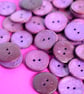 Bright and Bold Purple Coconut Shell Buttons 6pk 20mm - Image 1