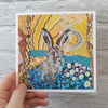 Hare, Nature Blank Art Greetings Card