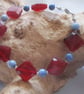 Red Wine Quartz & Lapis Jade Bracelet - Image 4