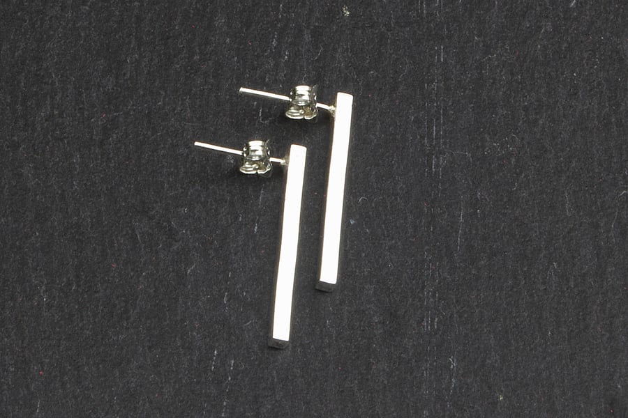 Sterling silver bar earrings