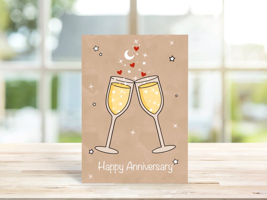 Happy Anniversary Greeting Card, Golden Wedding Anniversary. 