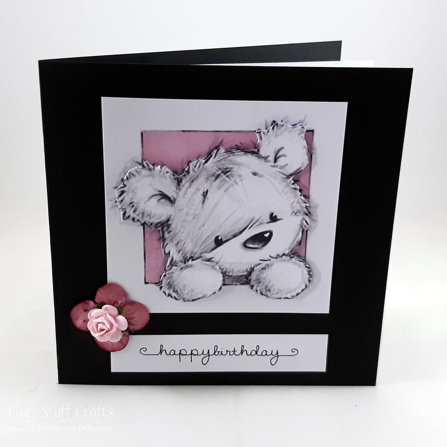 James bear handmade birthday card