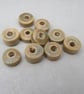 10 Small Old Gold Glazed Ceramic Washer Beads