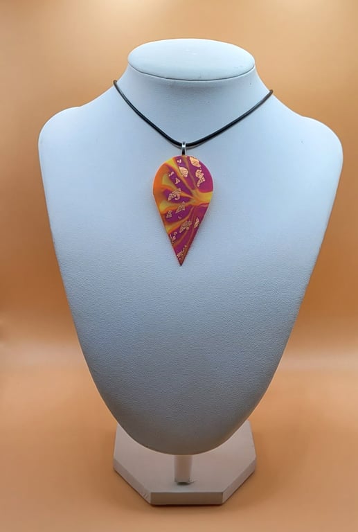 Clay Necklace Pendant, Minimalist Polymer Clay Jewellery, Boho Clay Necklace