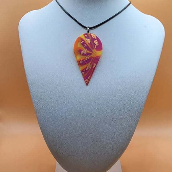 Clay Necklace Pendant, Minimalist Polymer Clay Jewellery, Boho Clay Necklace