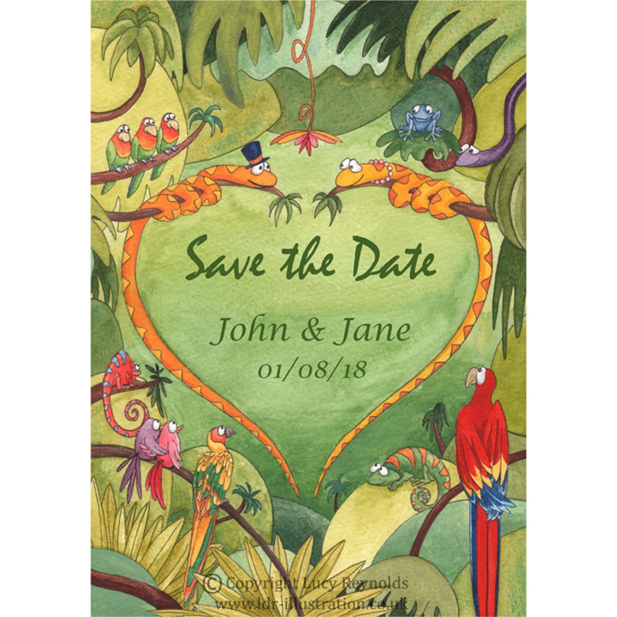 Save the Date Magnets - Snake Heart 