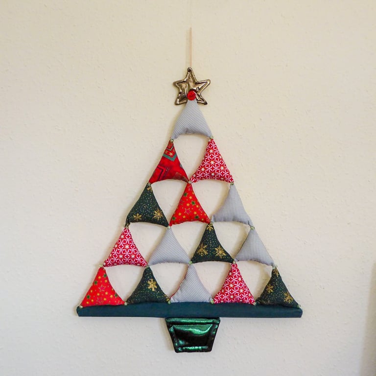 Hanging tree christmas fabric designs decoration.