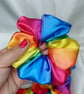 Satin Bright Rainbow Hair Scrunchies, Silky Satin Scrunchies Pride