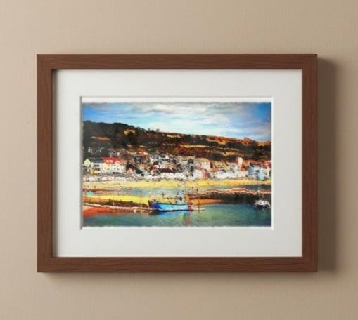 Lyme Regis Harbour & Seafront Print - Devon Coastal Wall Art
