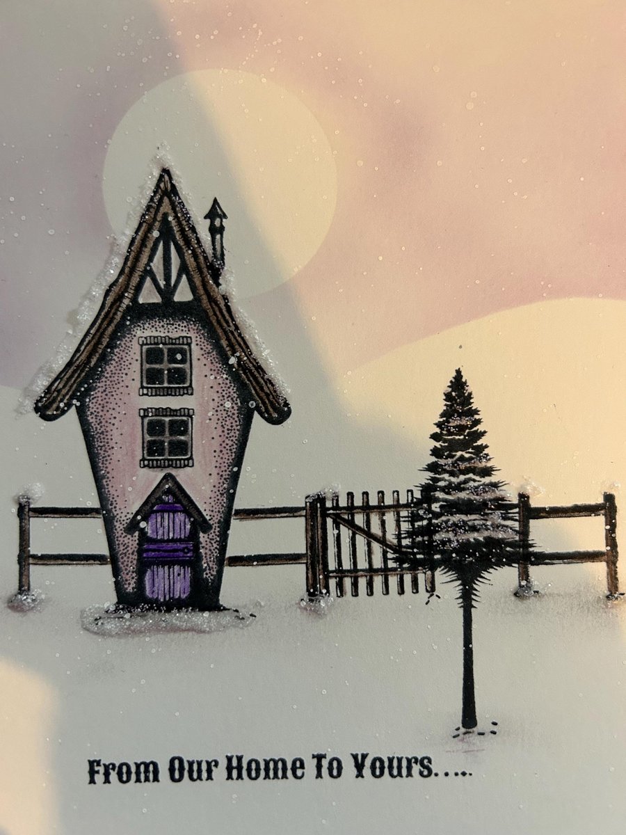 Woodside view Card Handmade 7 inch square card. Christmas,holidays, fantasy fair