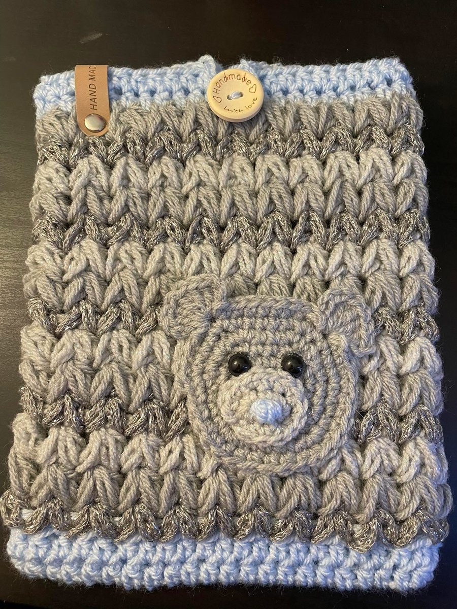 Tatty Teddy Book Sleeve – Handmade Crotchet Book Cover & Reader Gift