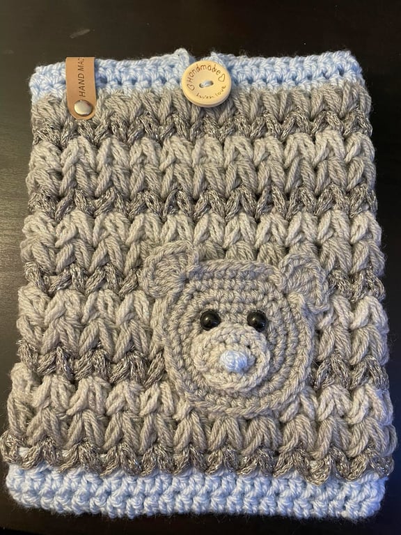 Tatty Teddy Book Sleeve – Handmade Crotchet Book Cover & Reader Gift