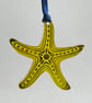 Yellow mirrored acrylic starfish decoration