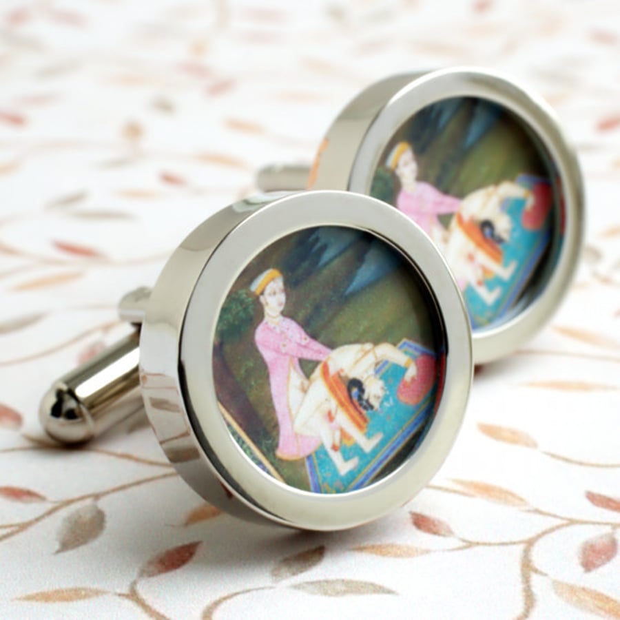 Kama Sutra Cufflinks - Bending Over Backwards