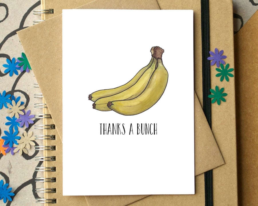 Funny "Thanks A Bunch" Banana Card