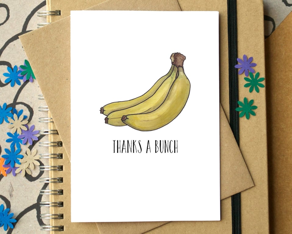Funny "Thanks A Bunch" Banana Card