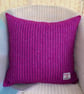Harris Tweed Scatter Cushion with Pad, Cerise Stripe 48cm