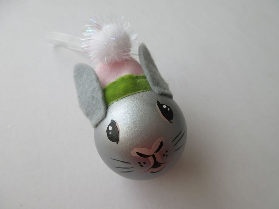 Bunny Christmas Bauble Rabbit Head Decoration for Christmas Tree