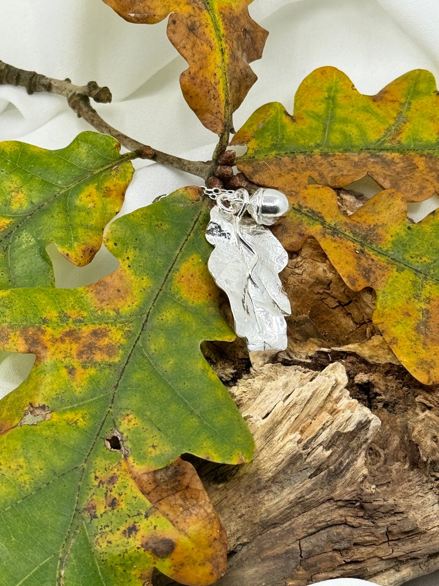 JEWELLERY WORKSHOP-Nov '24- Oak Leaf & Acorn Silver Metal Clay Necklace, Whitby