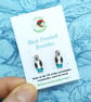 Blue Footed Booby Earrings, Bird Studs, Silver Plated or Sterling Silver Backs - Image 2