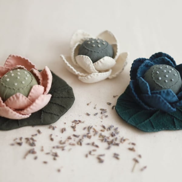 DIY Kit for Lotus Pincushion Sachet - Available in 3 Colours