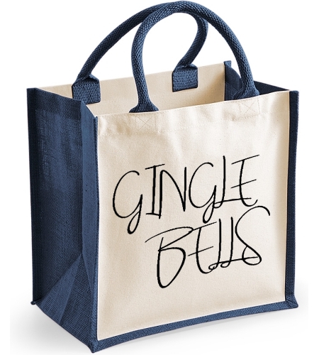 Gingle Bells -  Christmas Midi Jute Bag Christmas Gift