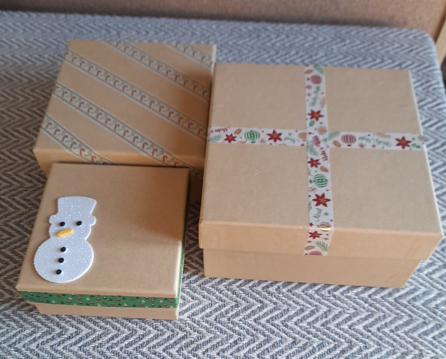 Set of 3 christmas gift boxes