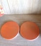 Set of two handpainted wooden coasters, metallic Autumn leaves.    - Image 8