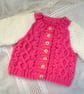 Cabled Cardigan for a Child to 11 years, Child's Round Neck Cardigan