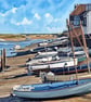 A5 Blank Greeting Card Boats High Tide Wells-Next-The-Sea Norfolk - Image 1