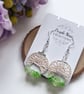 Micro Crochet Gemstone Hoop Earrings - Image 8