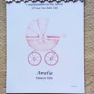 Personalised Baby Girl Keepsake, New Baby Gift, Personalised Nursery Keepsake