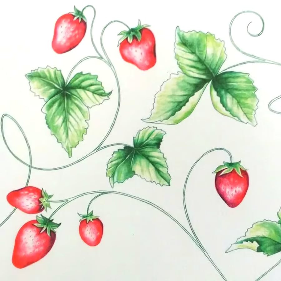 "Summer Strawberries" A5 Art Print