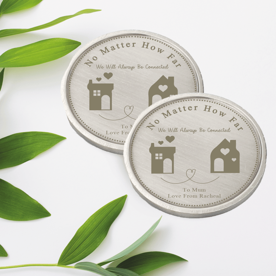 No Matter How Far Long Distance Relationship Coin Moving Away Gift Heartfelt 