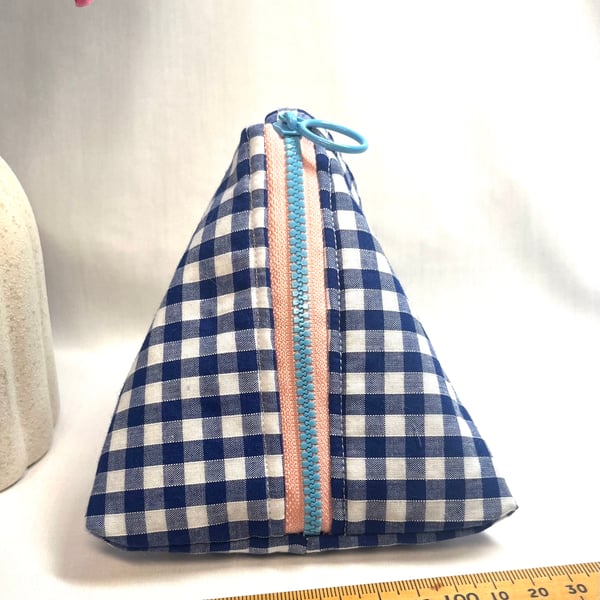 Handmade Triangle Zipper Pouch 