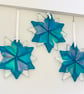 Gorgeous blue and iridescent  glass snowflakes (gift boxed )  - Image 3