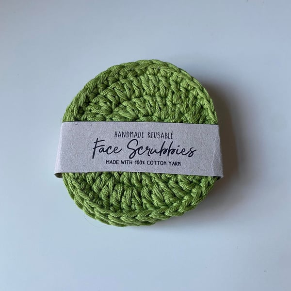 Pack of 3 crochet face scrubbies - made from 100% cotton