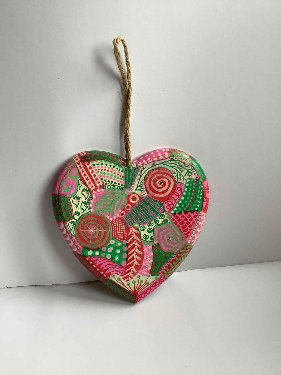 Abstract wooden heart