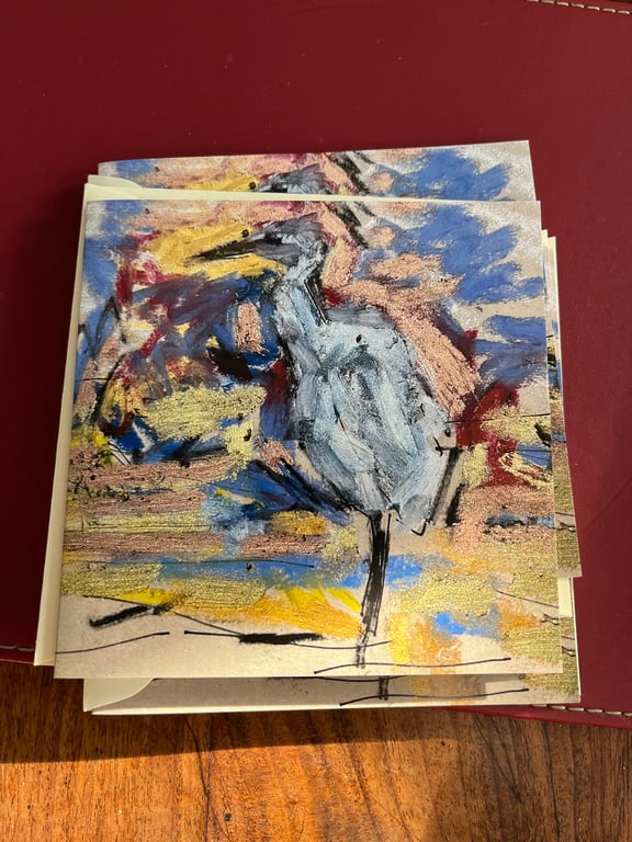 White Egret Blank Card