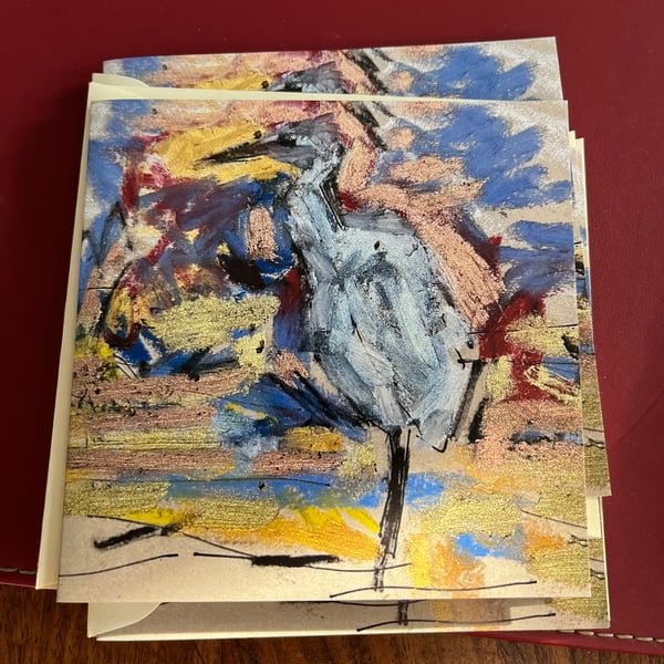 White Egret Blank Card