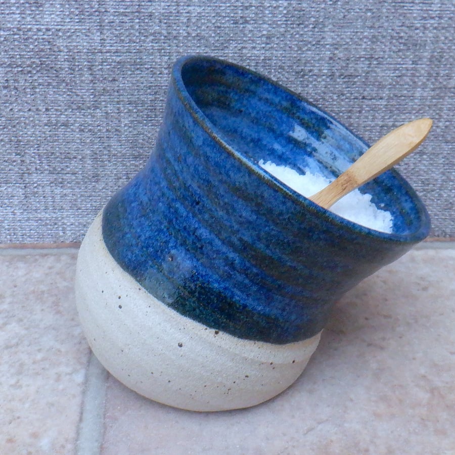 Salt pig or cellar hand thrown handmade stoneware pottery wheelthrown ceramic 