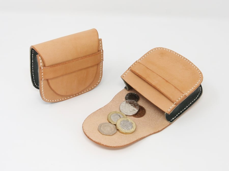 Large leather coin purse